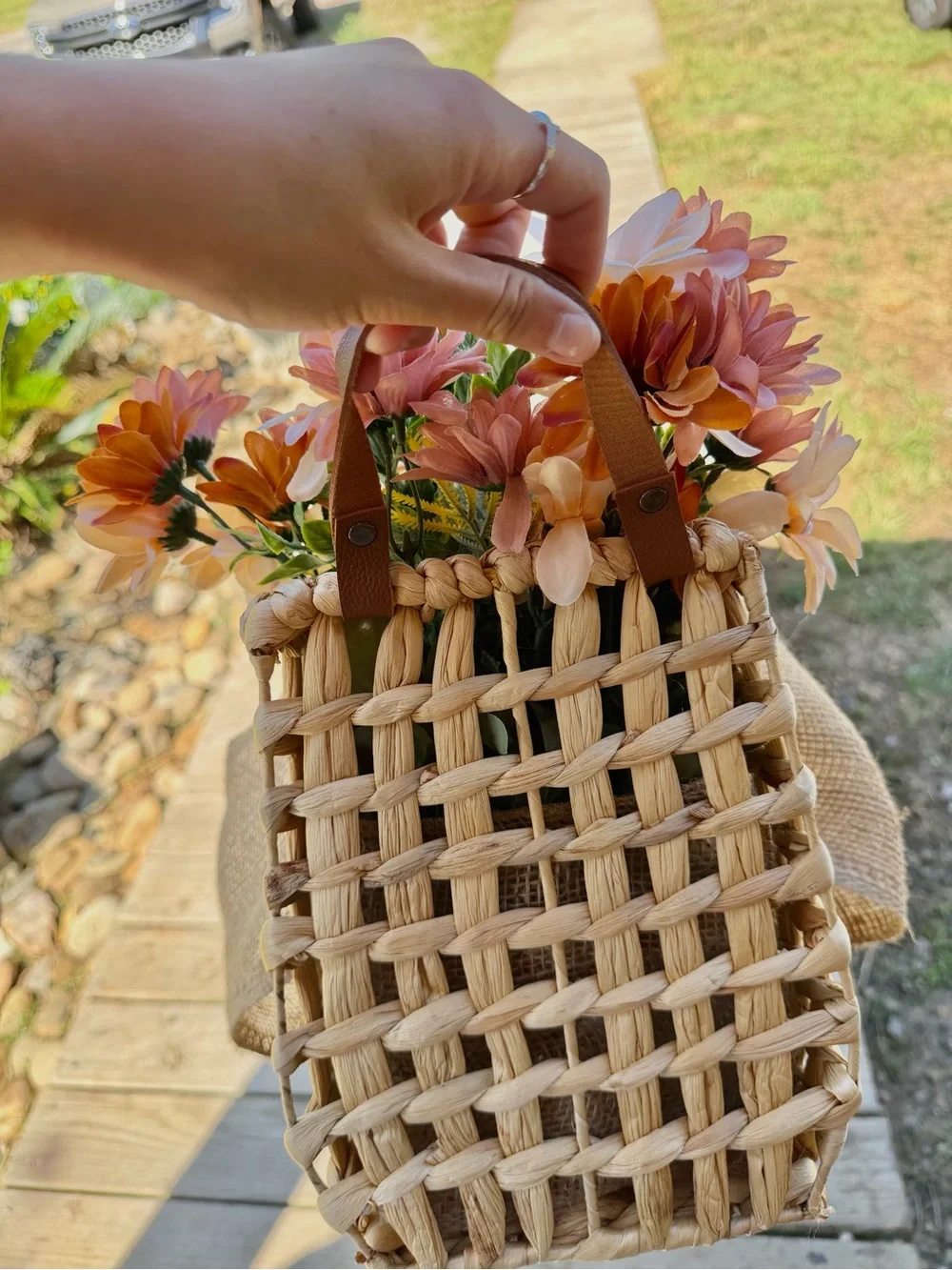 Fall Wall Basket with Burlap Bow